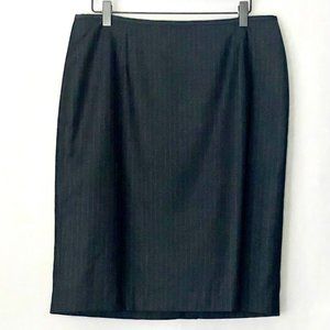 Calvin Klein Black Charcoal Pencil Lined Skirt Size 10